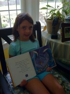Zoe with the book